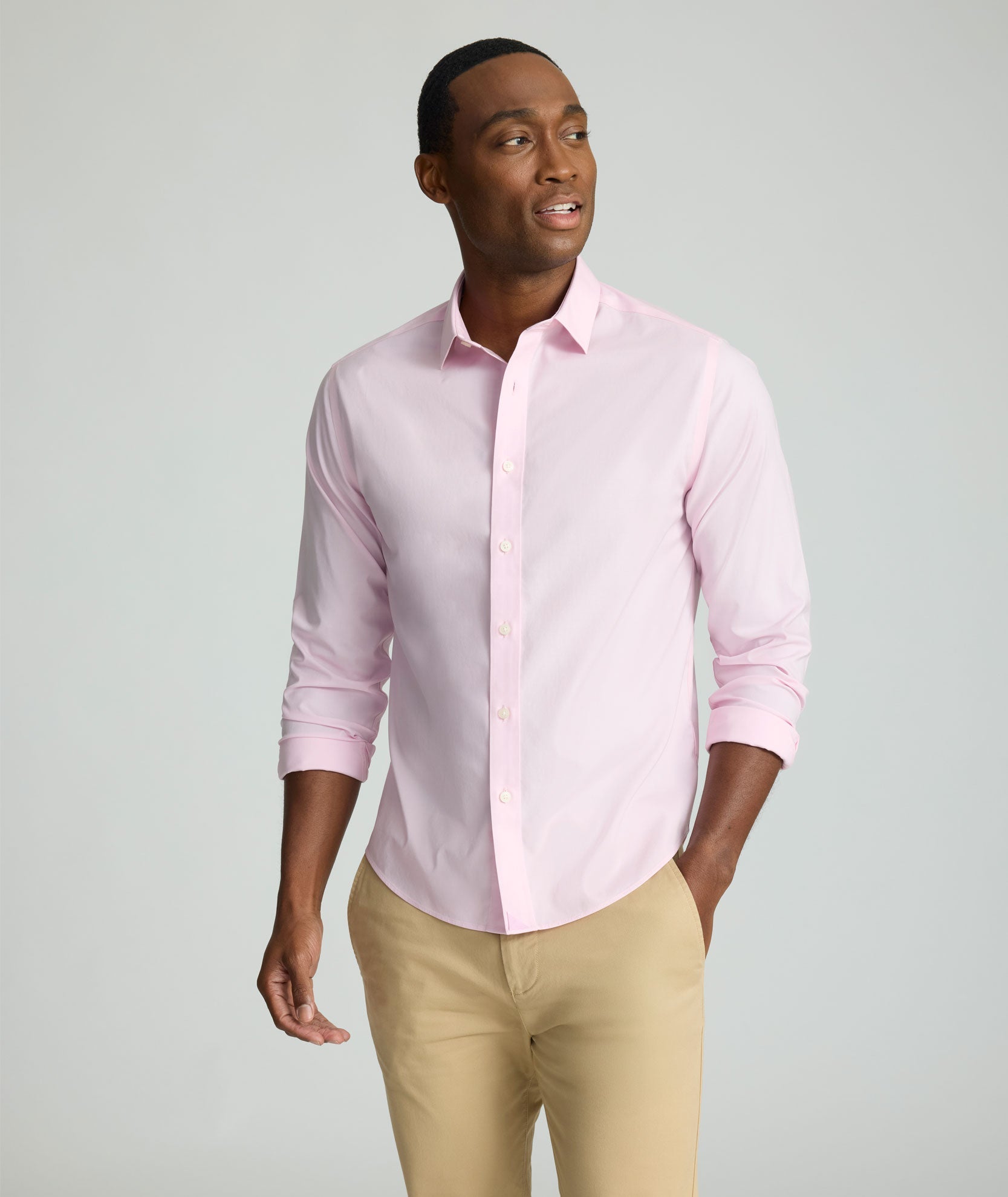 Chemise en coton stretch infroissable