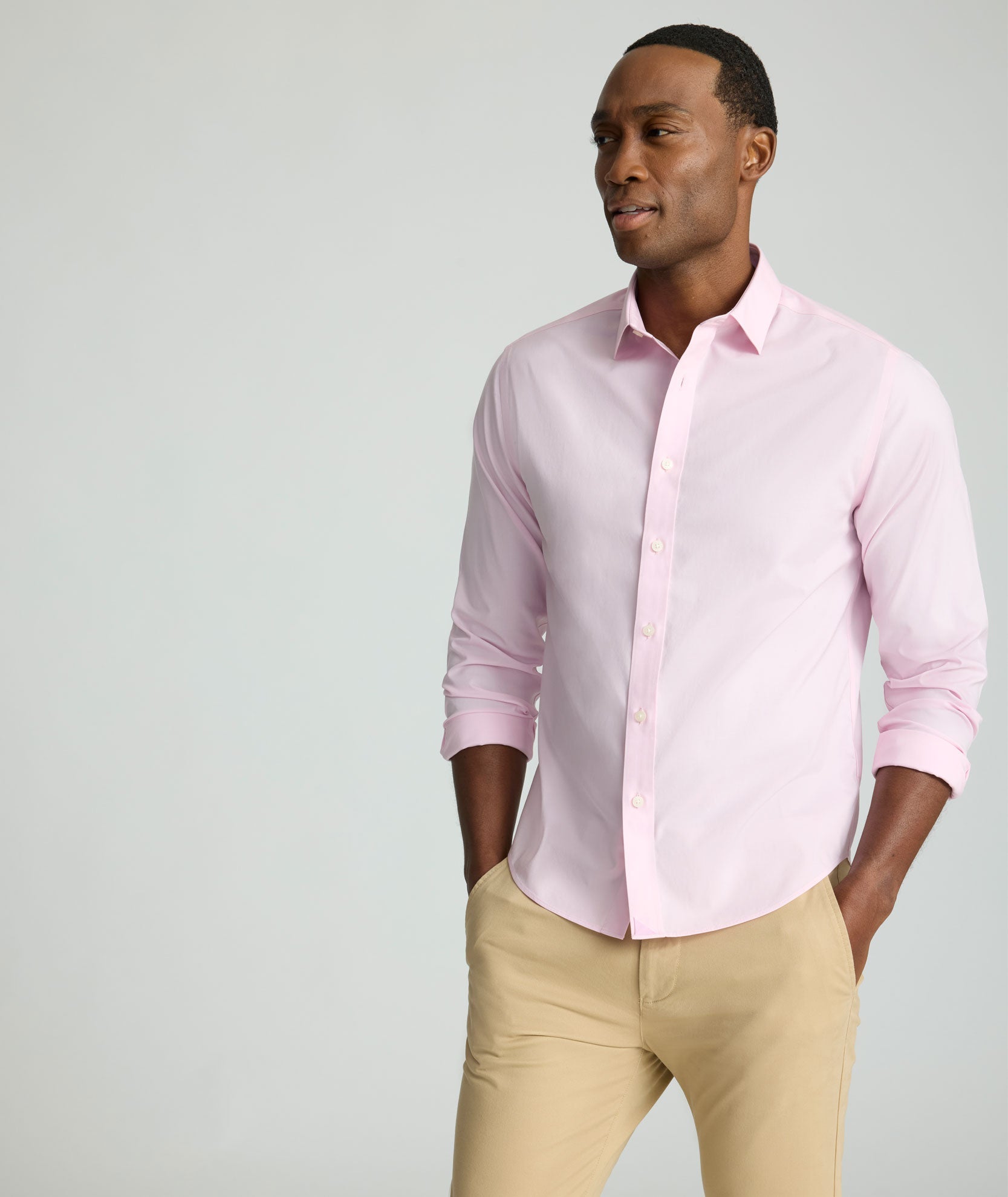 Chemise en coton stretch infroissable