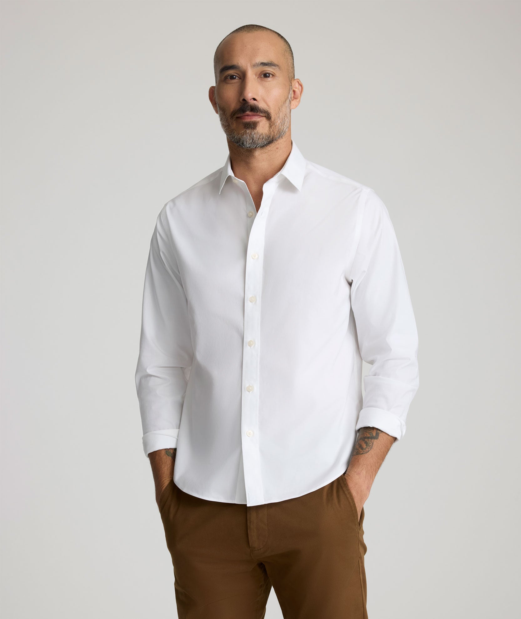 Chemise en coton stretch infroissable