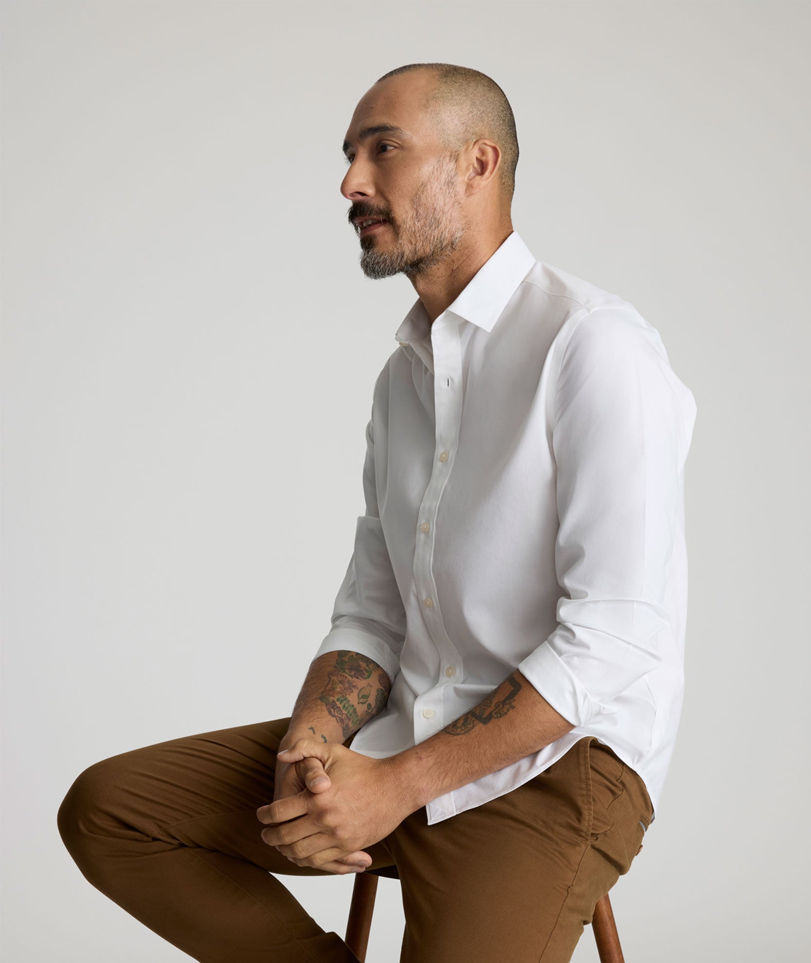 Chemise en coton stretch infroissable