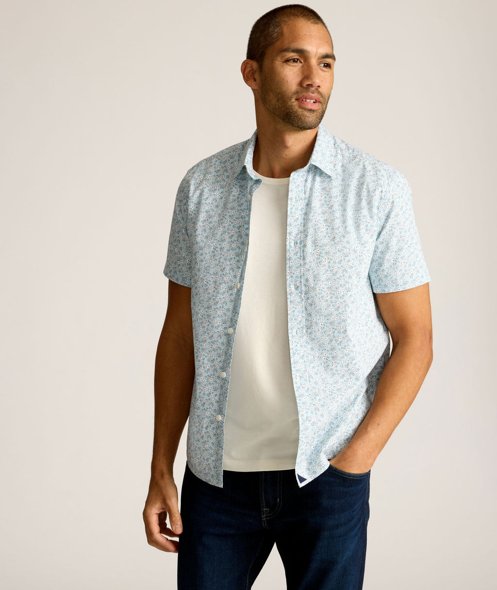 Chemise Ashford à manches courtes en coton stretch