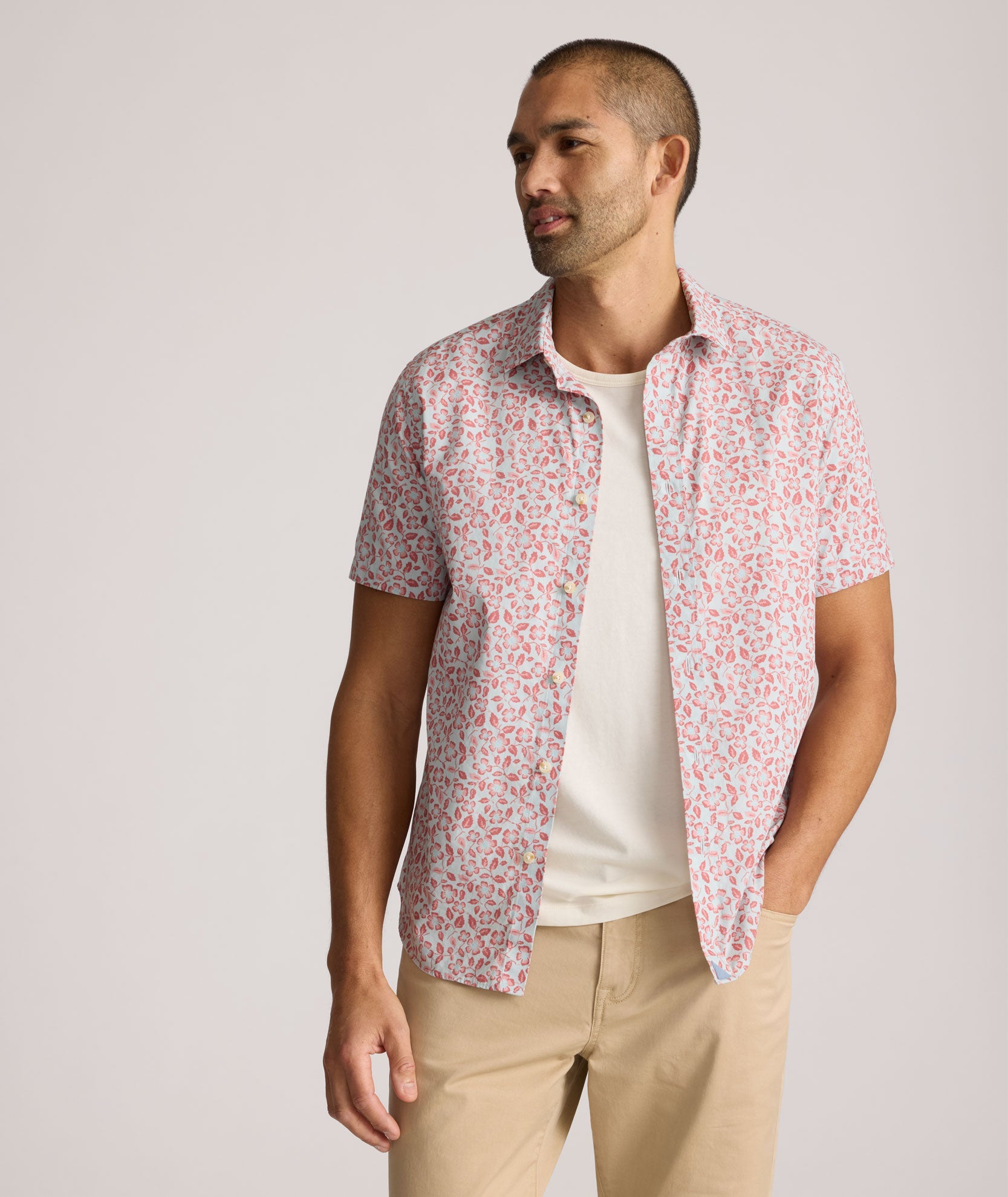 Chemise Buchanan à manches courtes, délavage vintage
