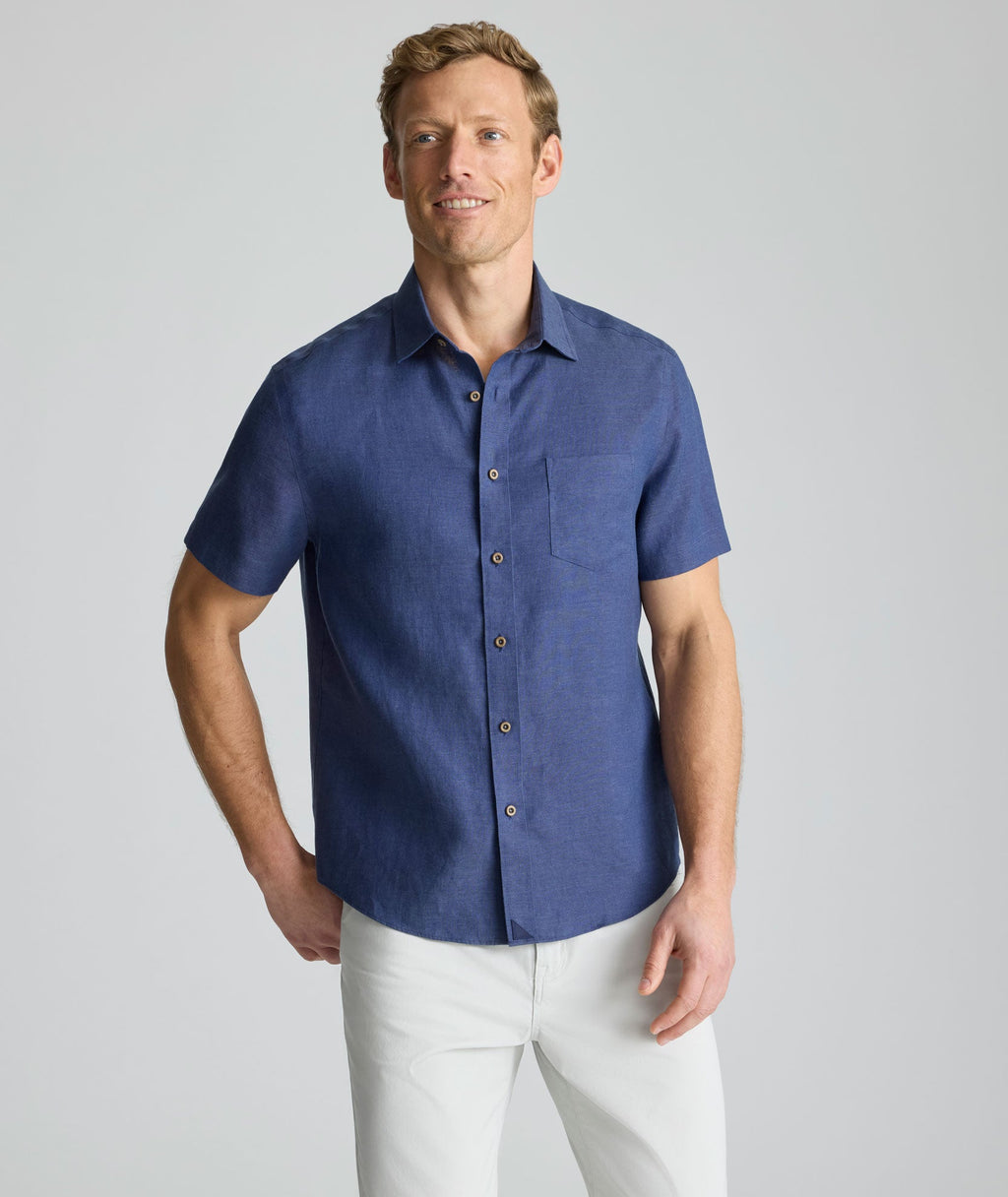 Chemise Cameron en lin à manches courtes infroissable