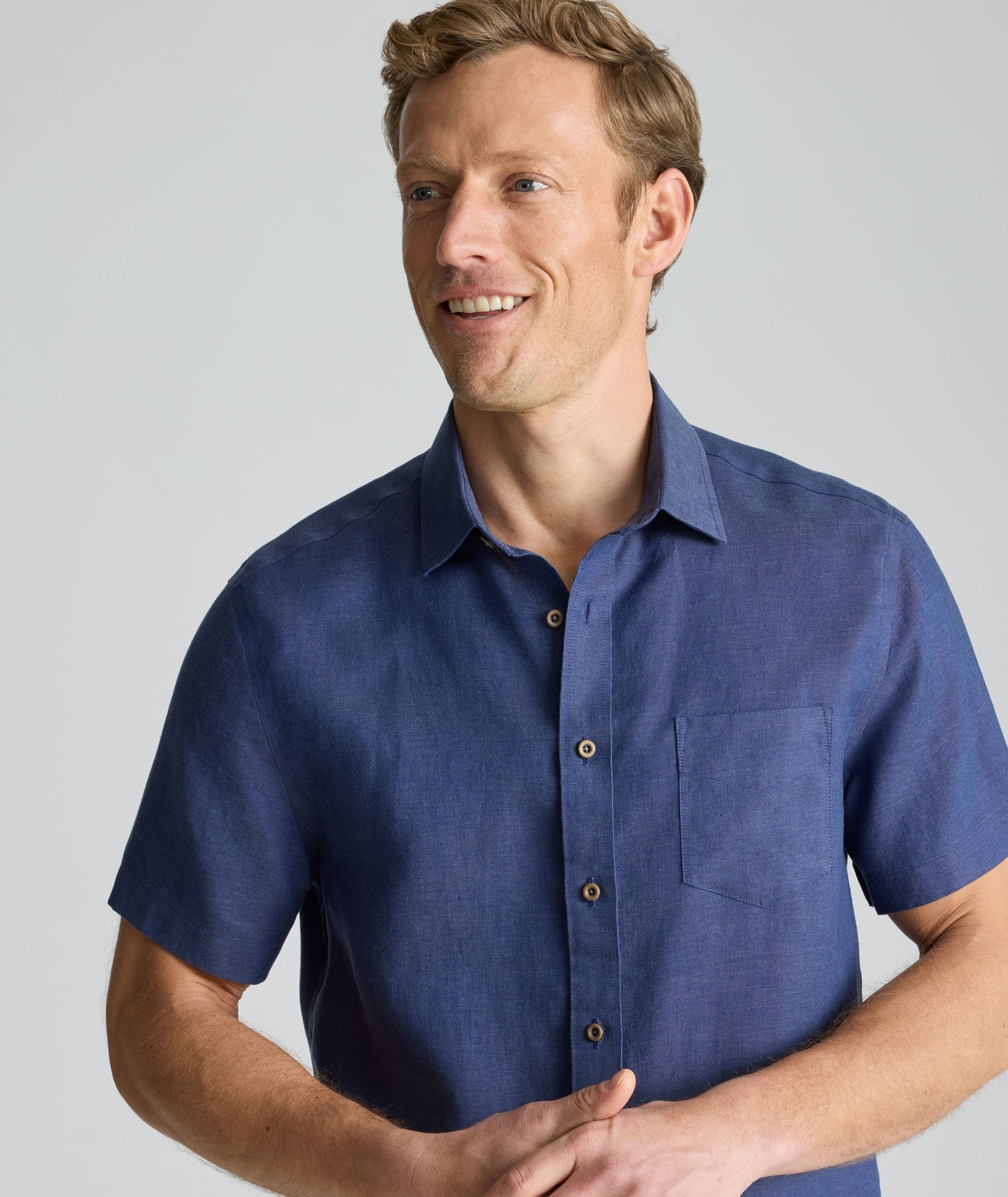 Chemise Cameron en lin à manches courtes infroissable