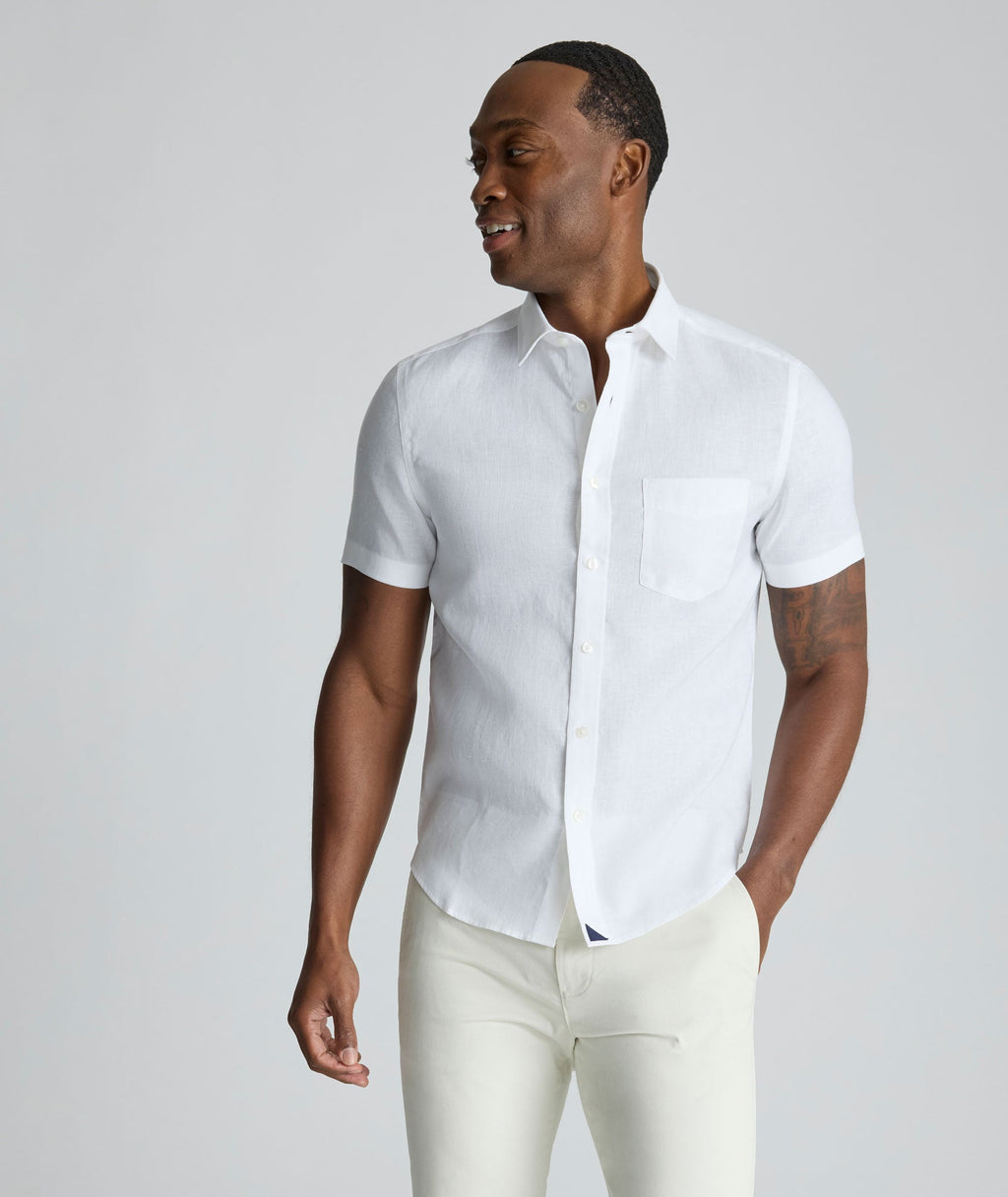 Chemise Cameron en lin à manches courtes, infroissable