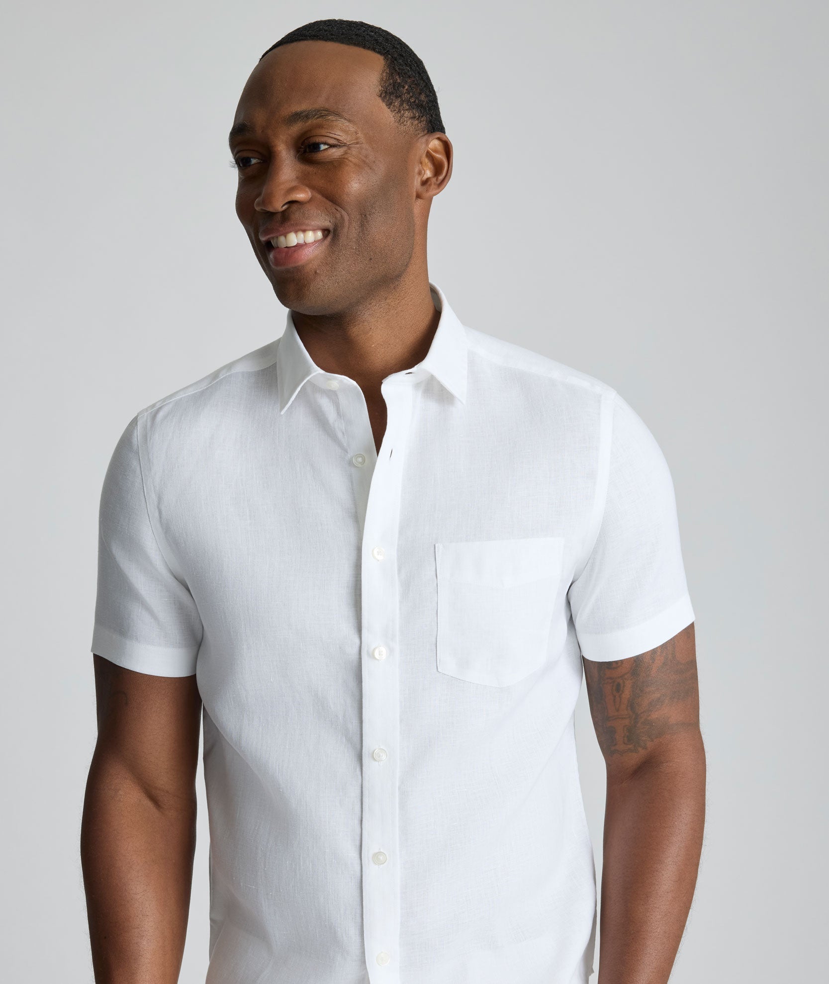 Chemise Cameron en lin à manches courtes, infroissable