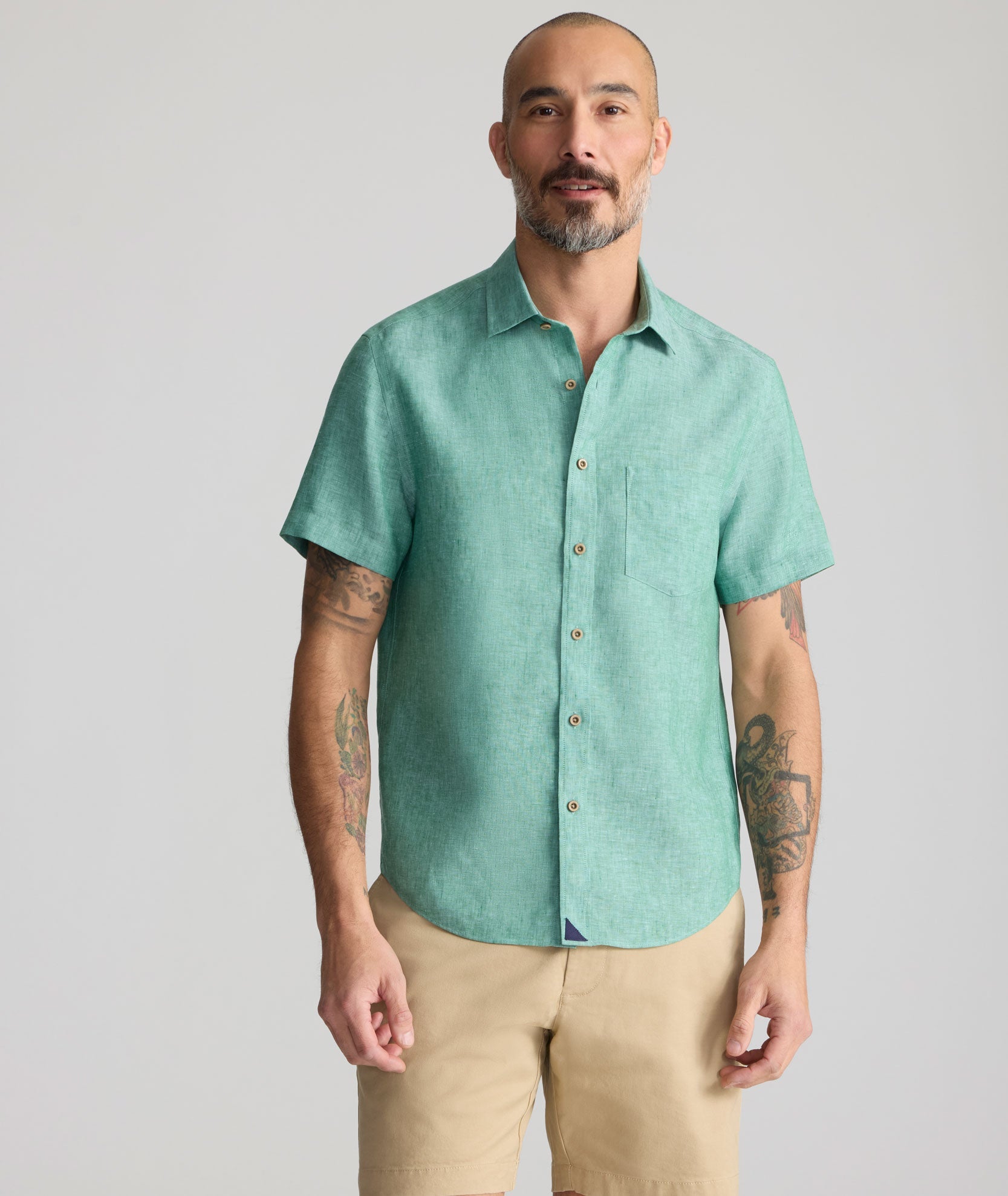Chemise Cameron à manches courtes en lin infroissable