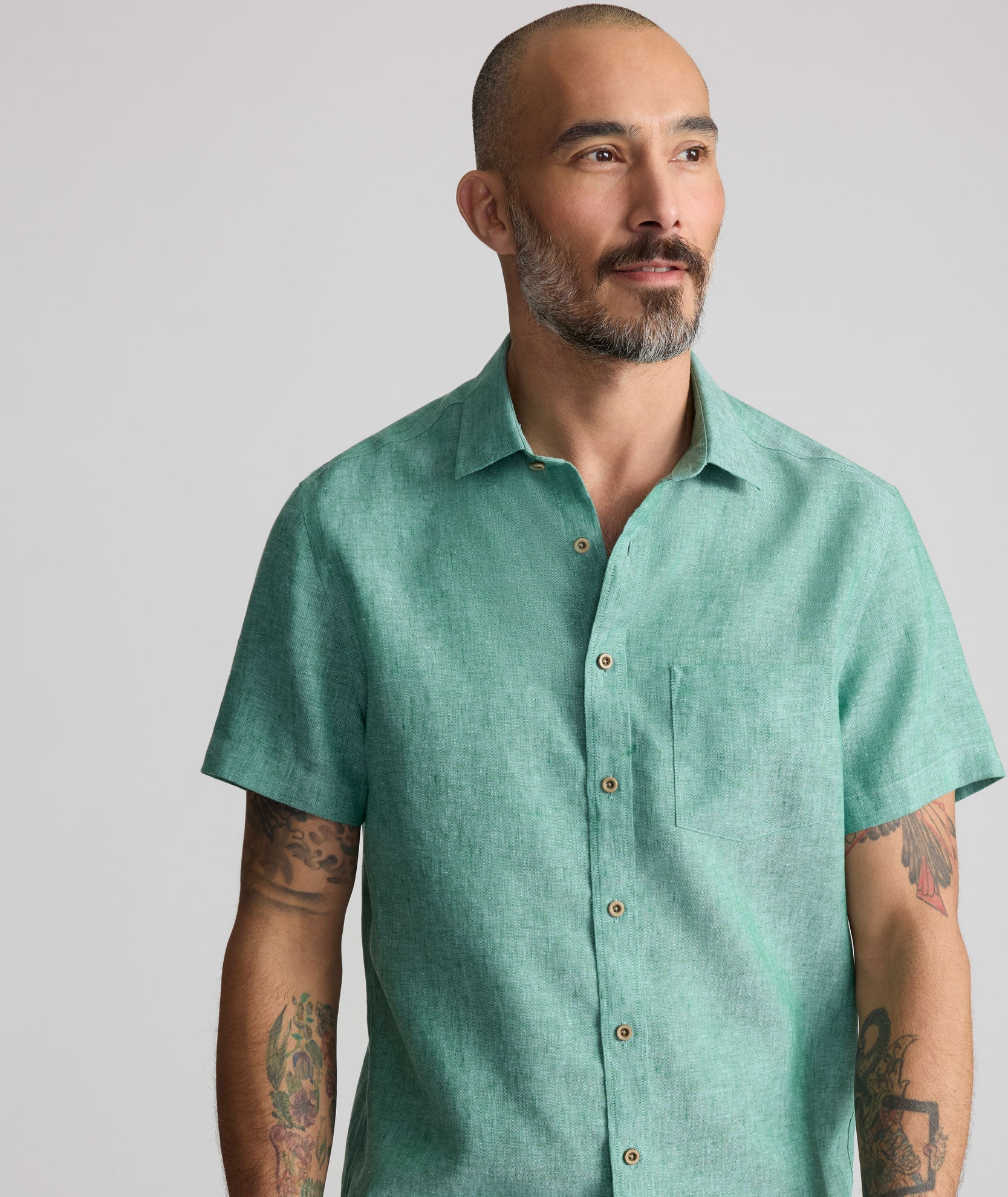 Chemise Cameron à manches courtes en lin infroissable