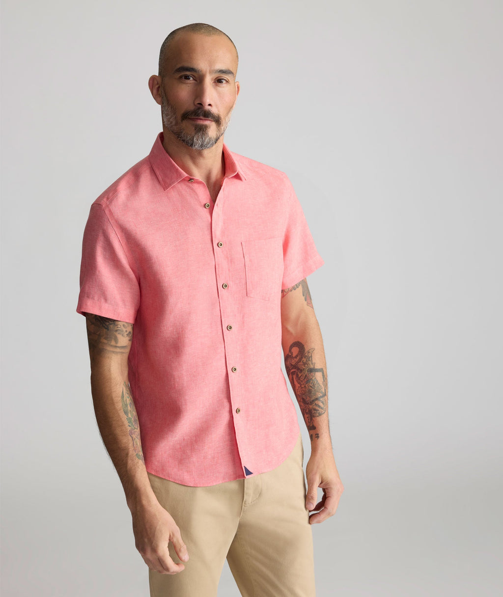 Chemise Cameron en lin à manches courtes, infroissable