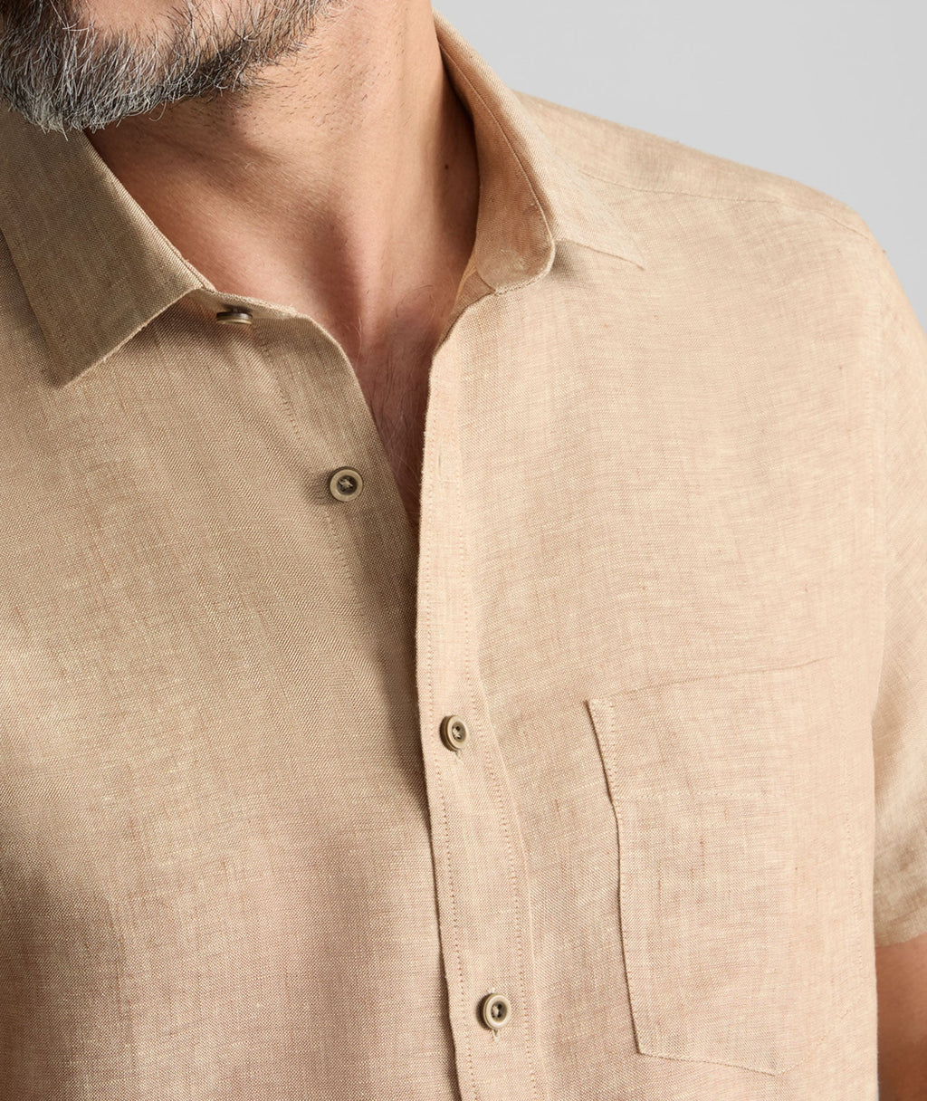 Chemise Cameron à manches courtes en lin infroissable