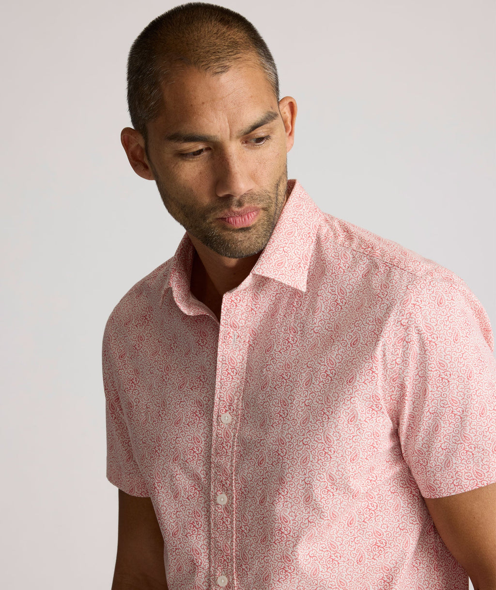 Chemise à manches courtes en coton stretch