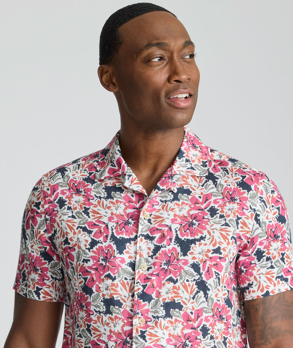Chemise Crossman en lin à manches courtes