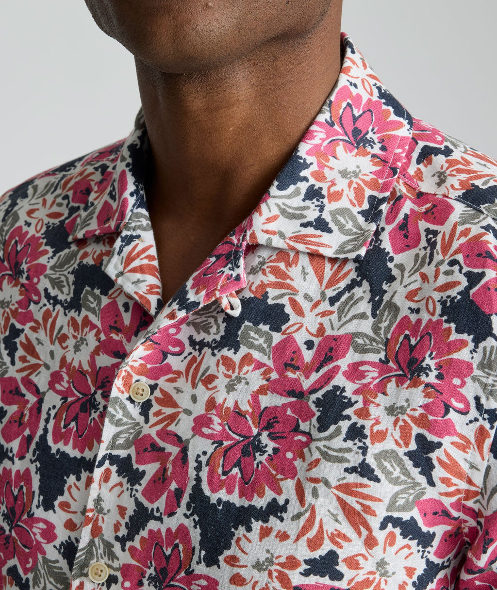 Chemise Crossman en lin à manches courtes