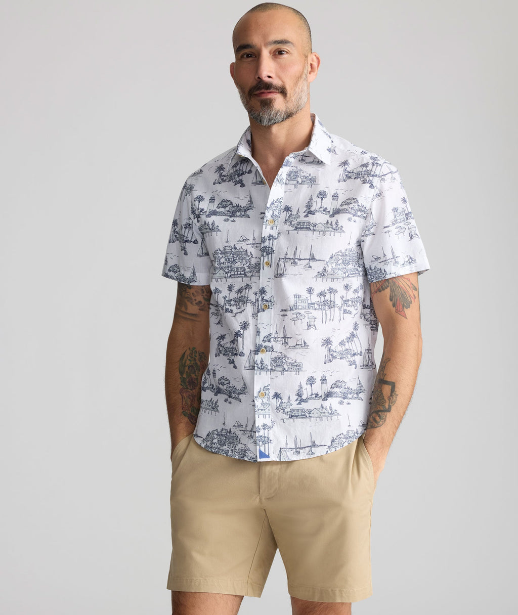 Chemise à manches courtes délavée