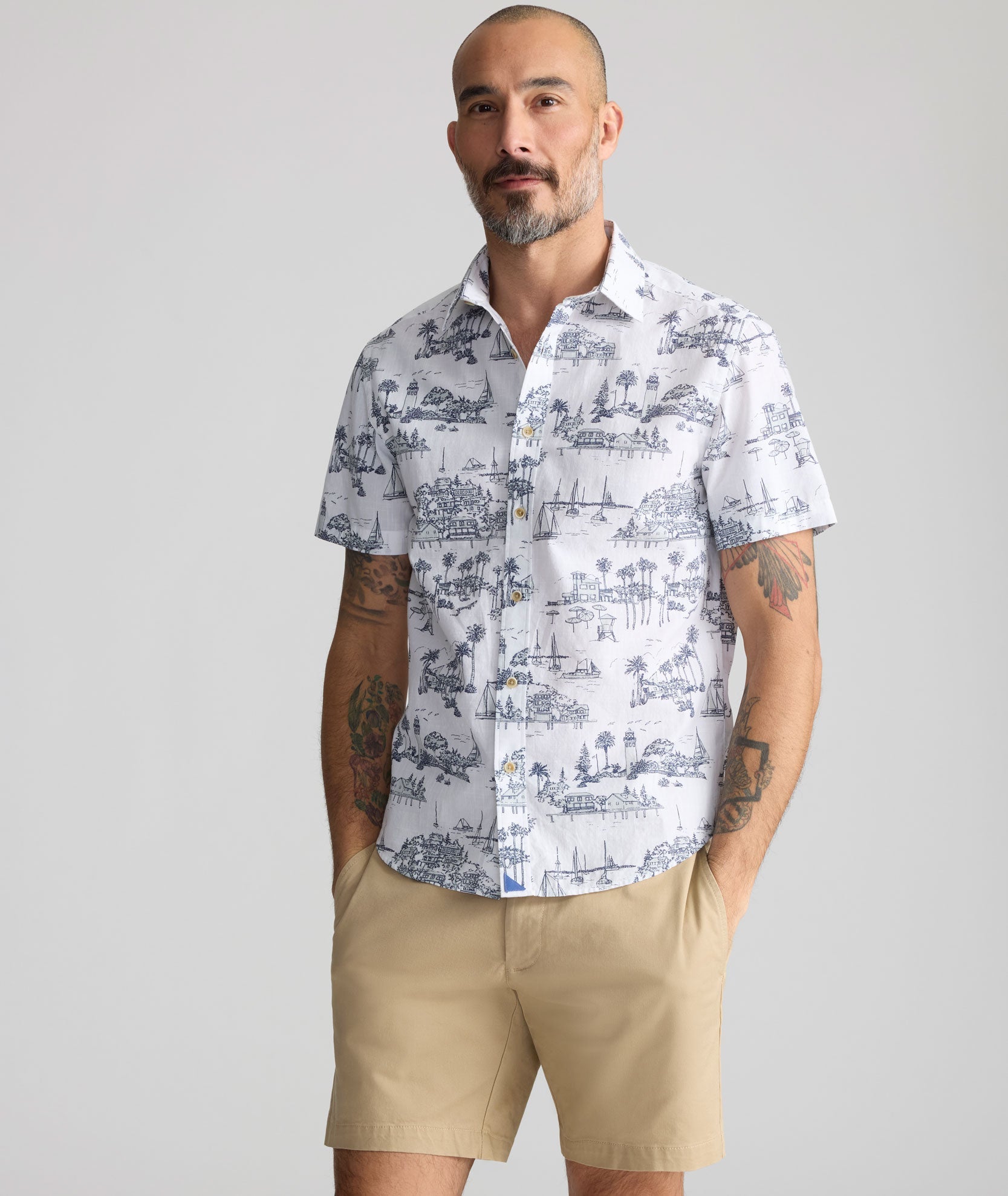 Chemise à manches courtes délavée
