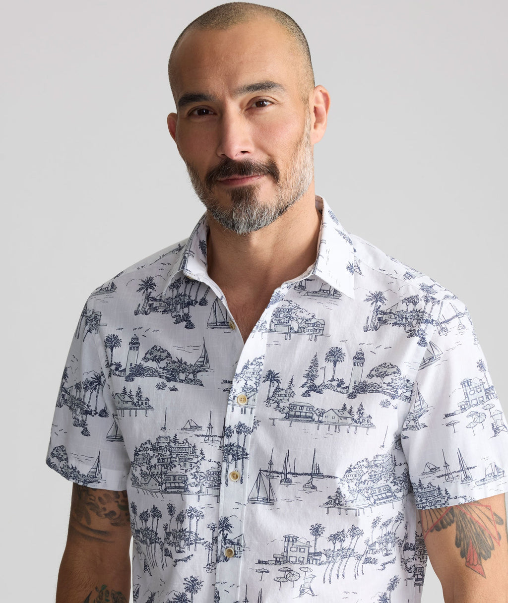 Chemise à manches courtes délavée