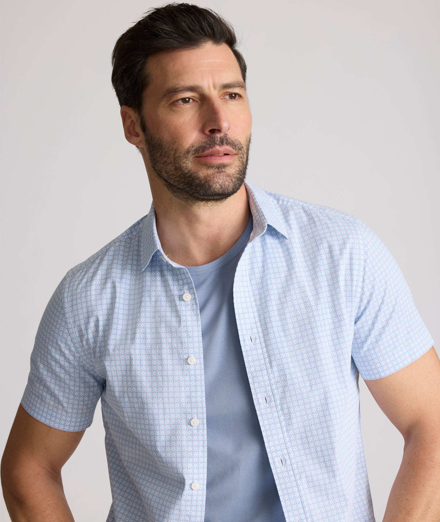 Chemise Dunbar à manches courtes en coton stretch