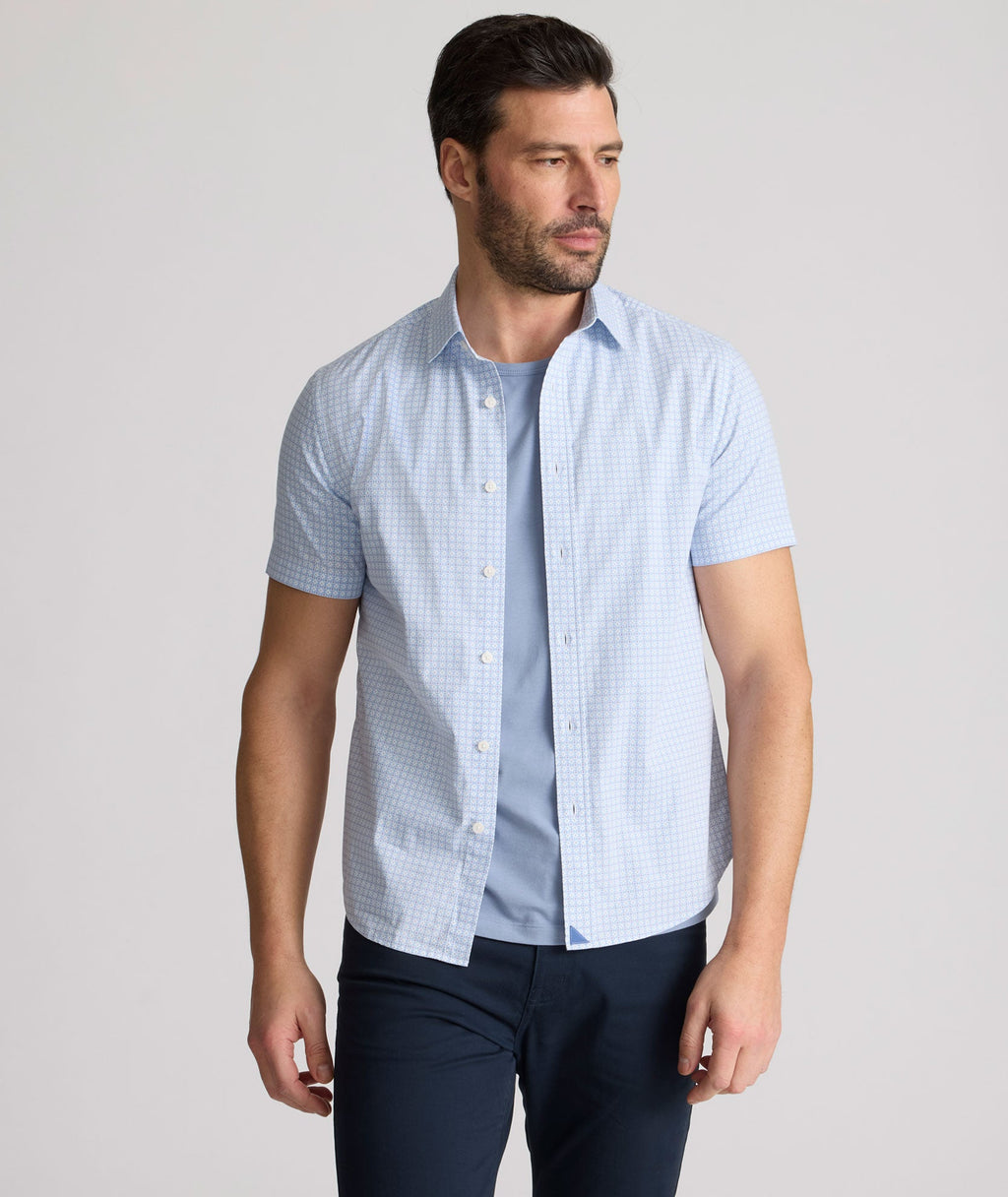 Chemise Dunbar à manches courtes en coton stretch