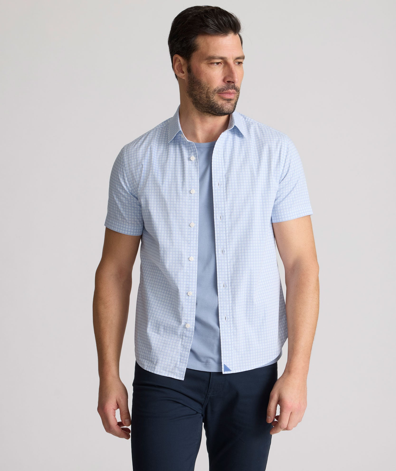 Chemise Dunbar à manches courtes en coton stretch
