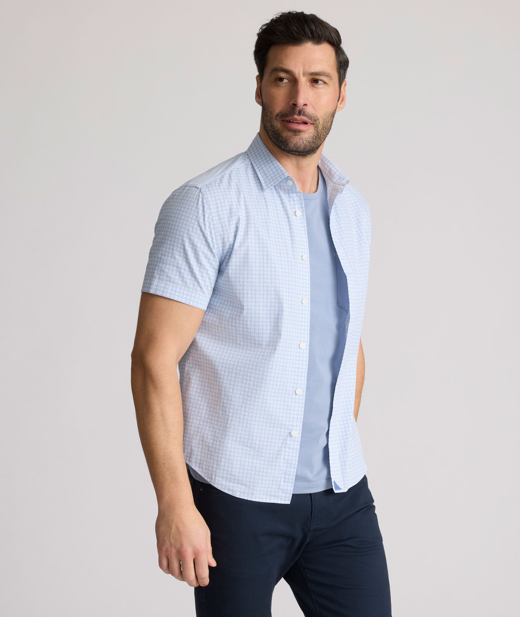 Chemise Dunbar à manches courtes en coton stretch