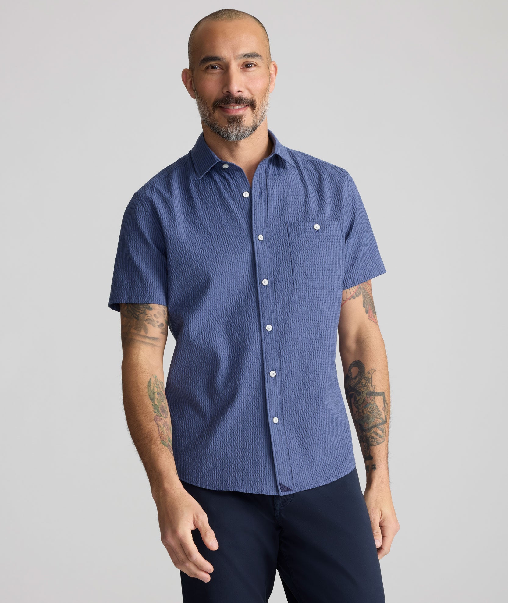 Chemise Performance à Manches Courtes en Seersucker