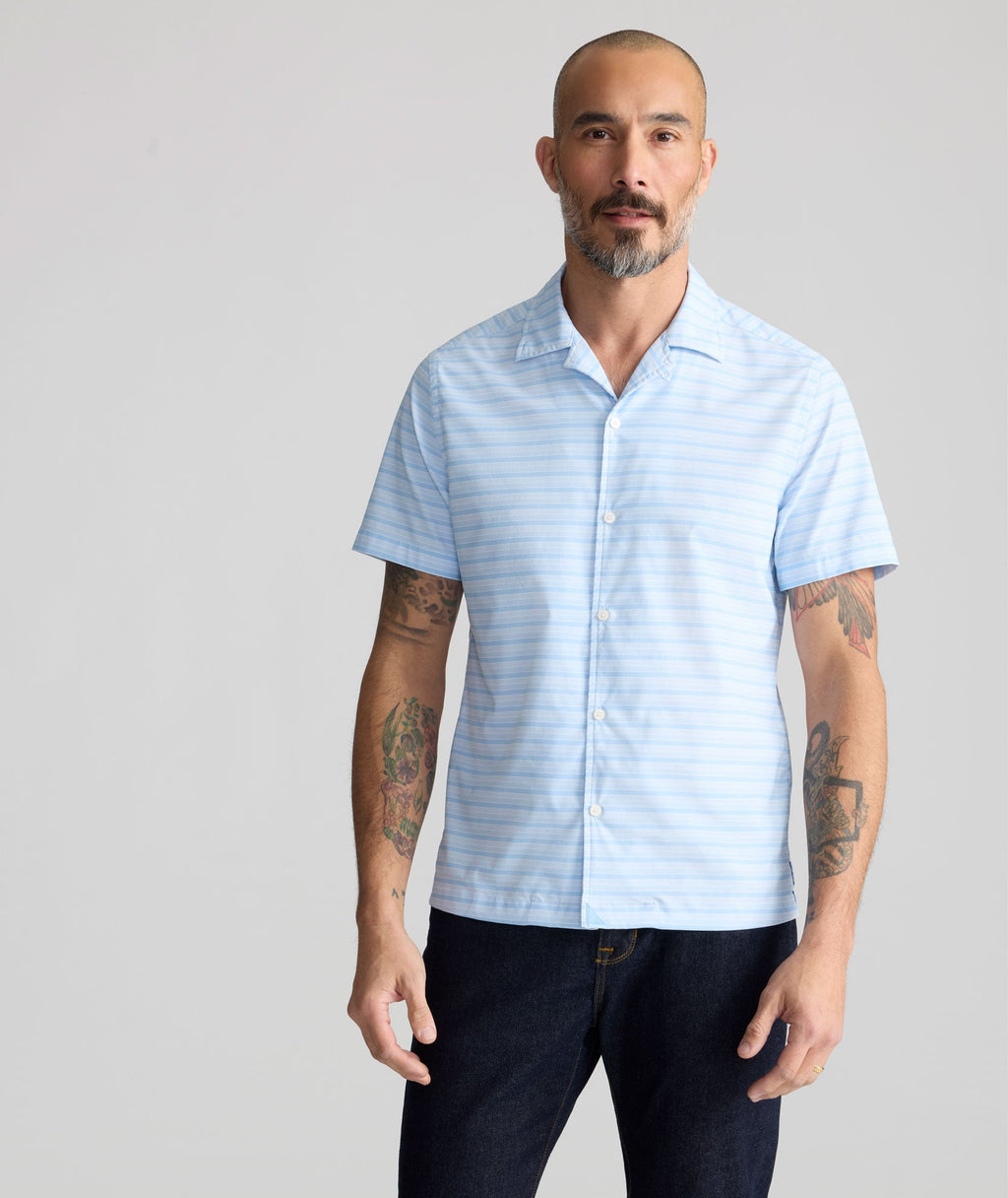 Chemise à manches courtes et col cubain Performance