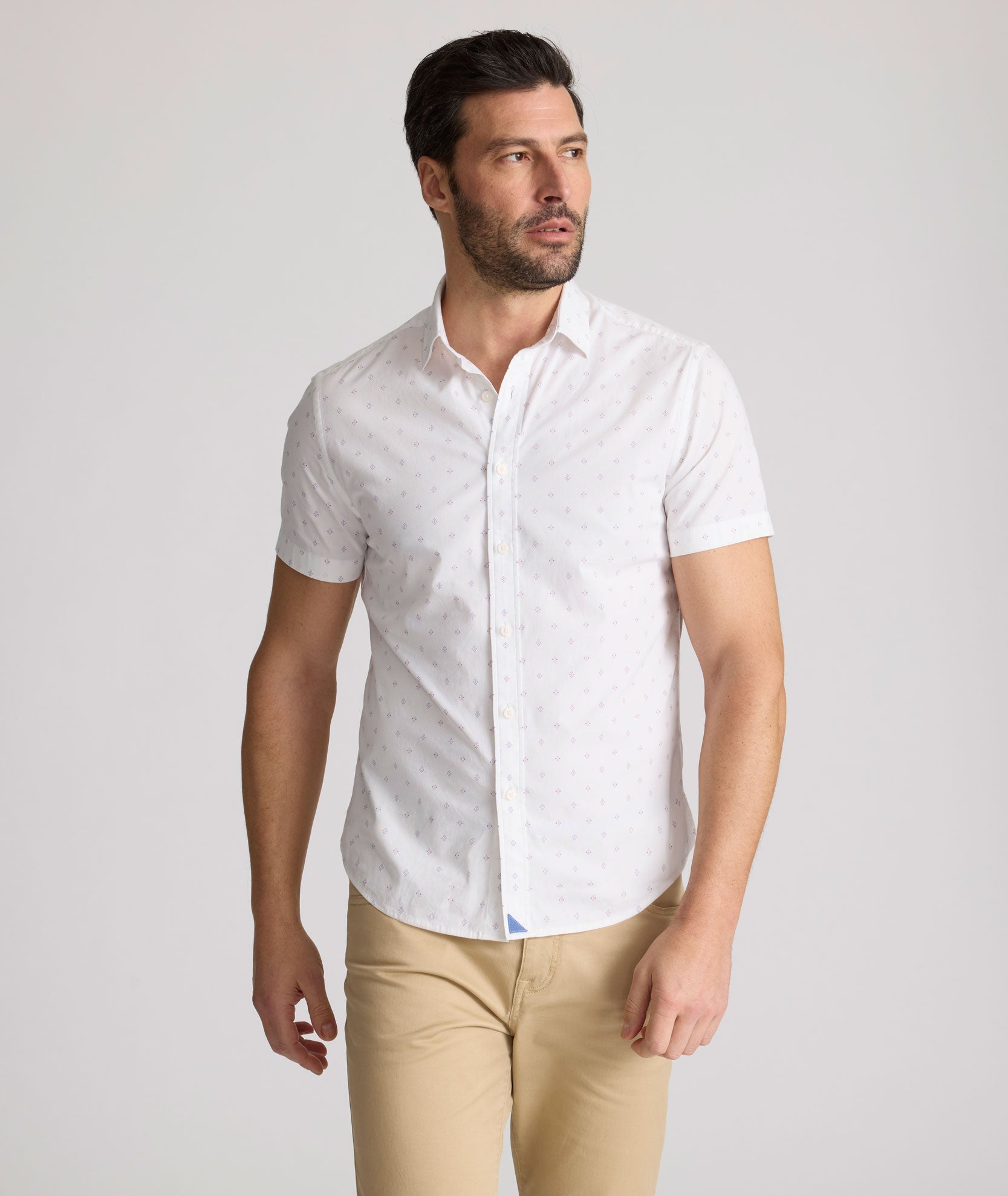 Chemise Rockwell en Coton Extensible à Manches Courtes