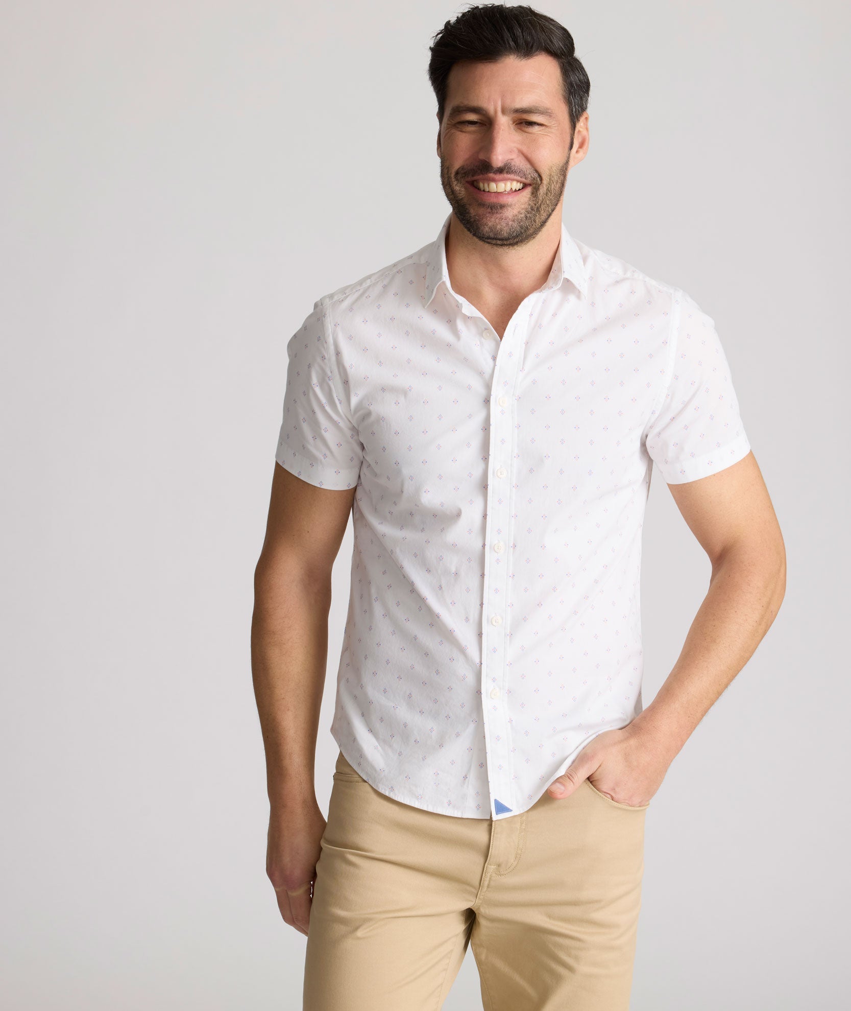 Chemise Rockwell en Coton Extensible à Manches Courtes