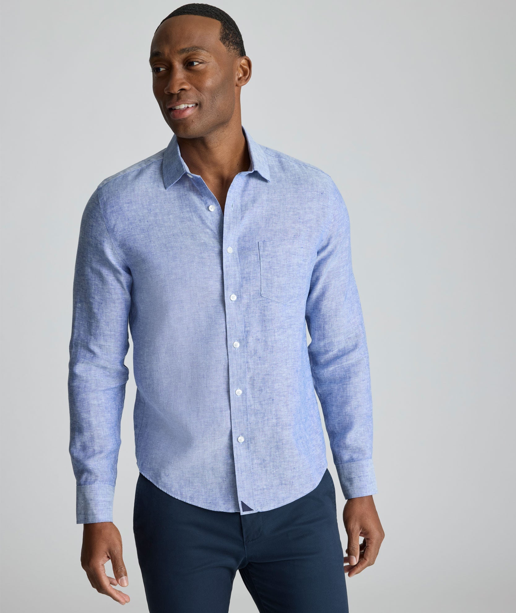 Chemise en lin infroissable