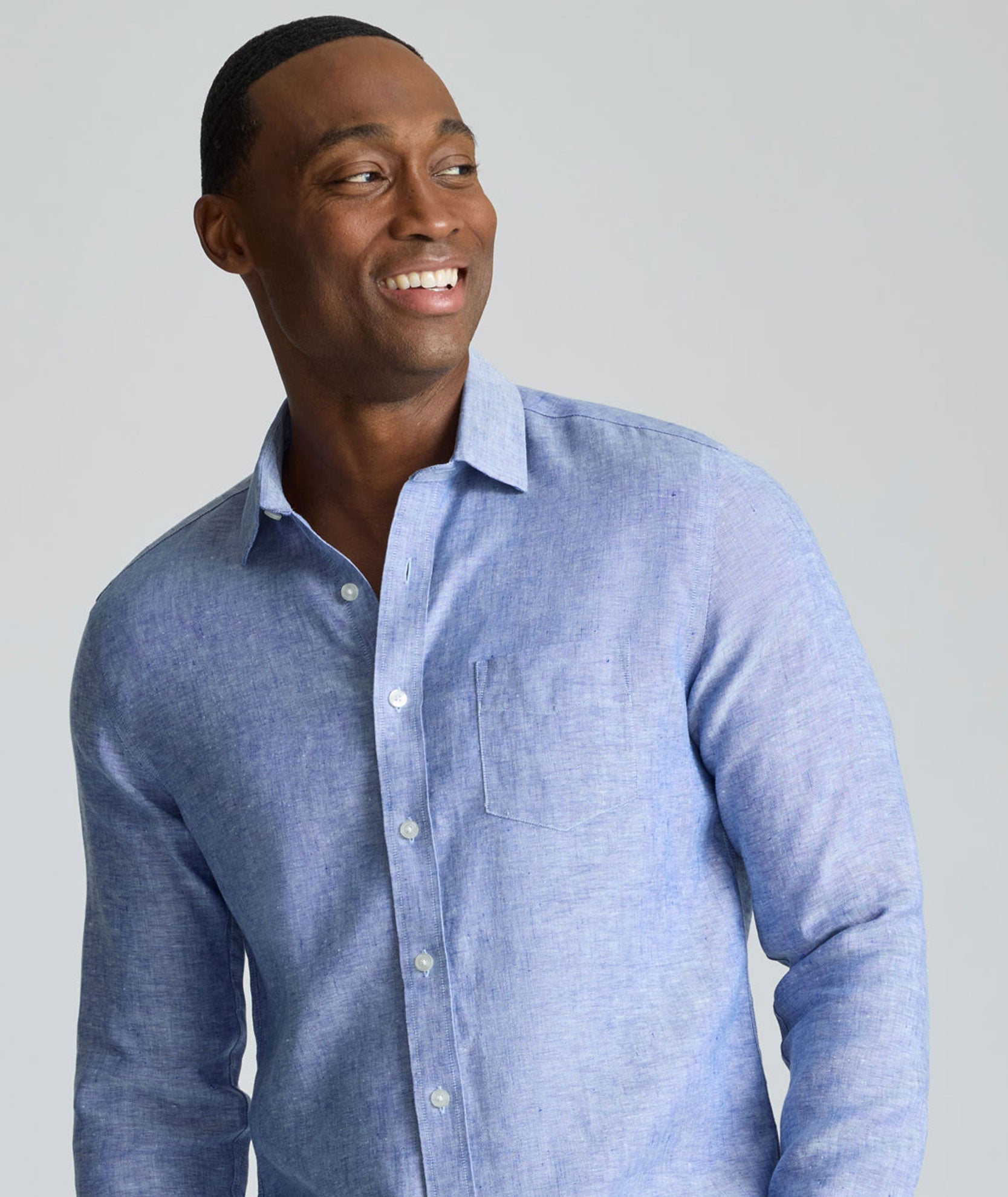 Chemise en lin infroissable