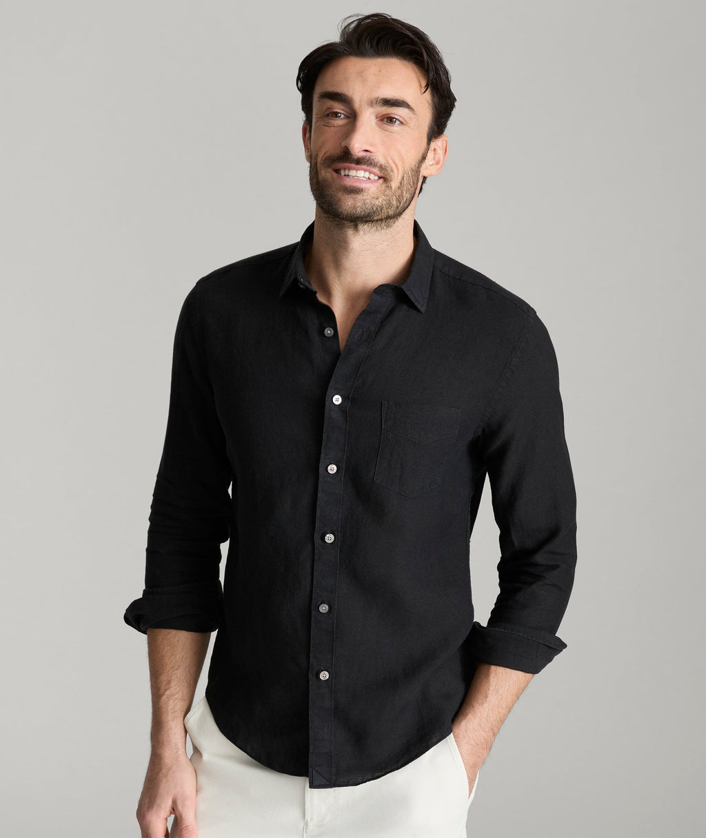 Chemise en lin infroissable