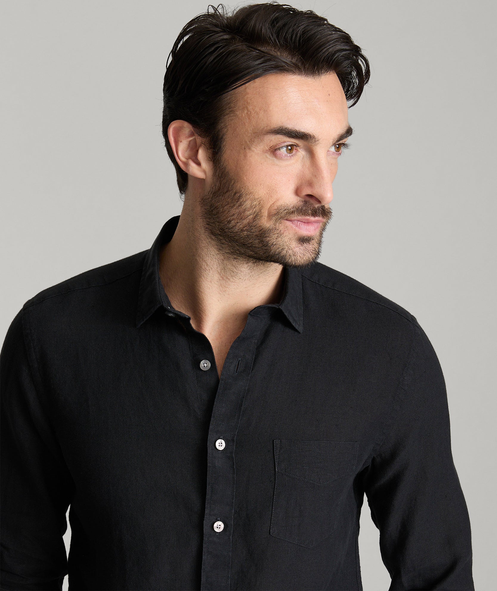 Chemise en lin infroissable
