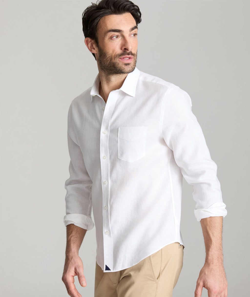 Chemise en lin infroissable