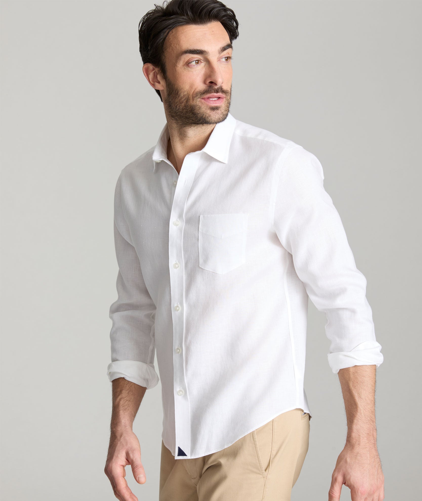 Chemise en lin infroissable