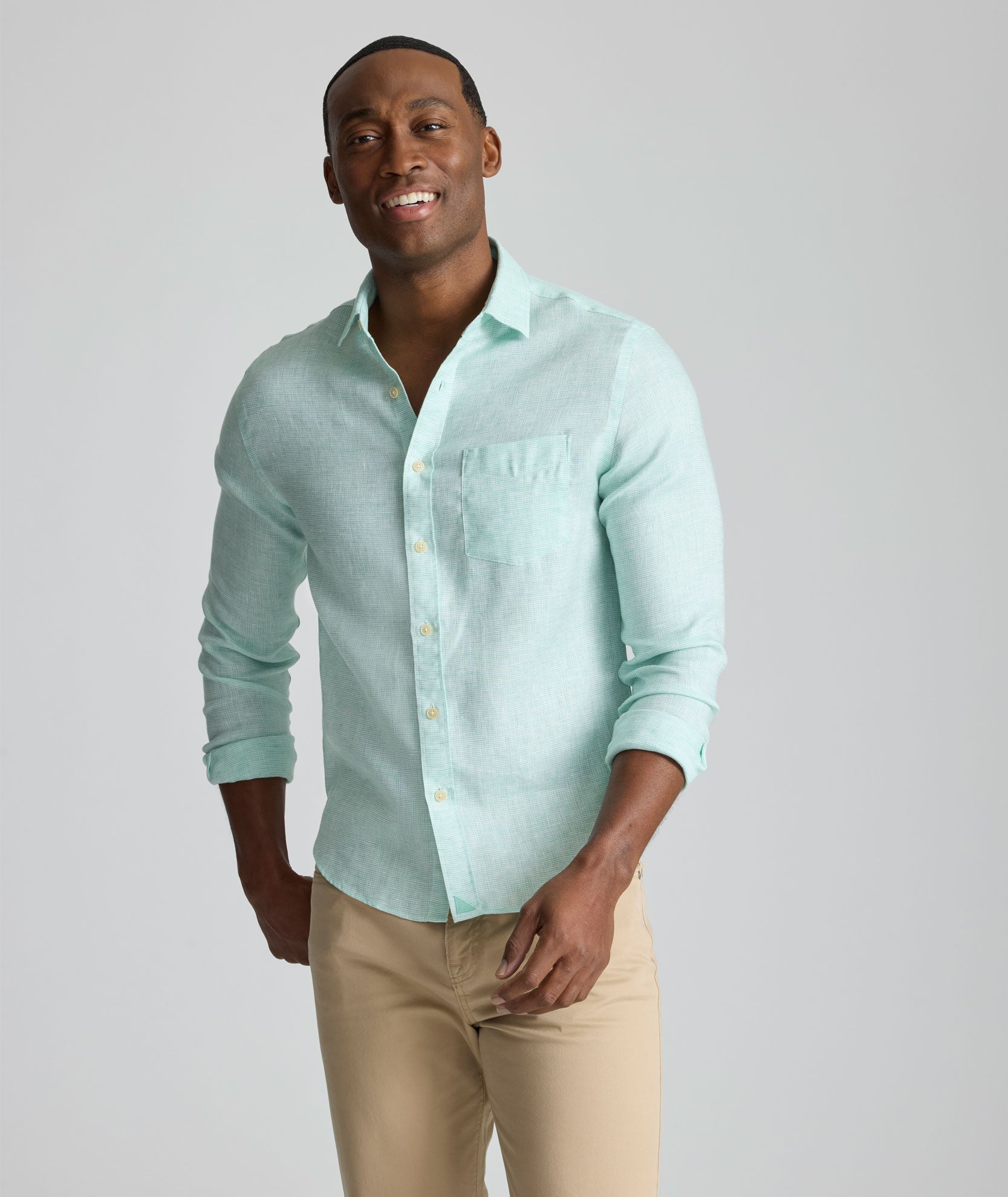 Chemise en lin infroissable