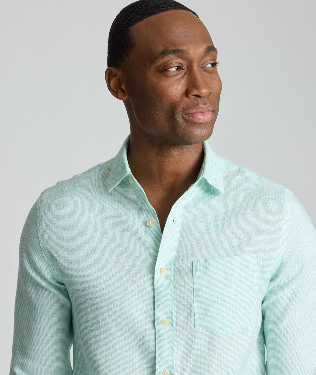 Chemise en lin infroissable
