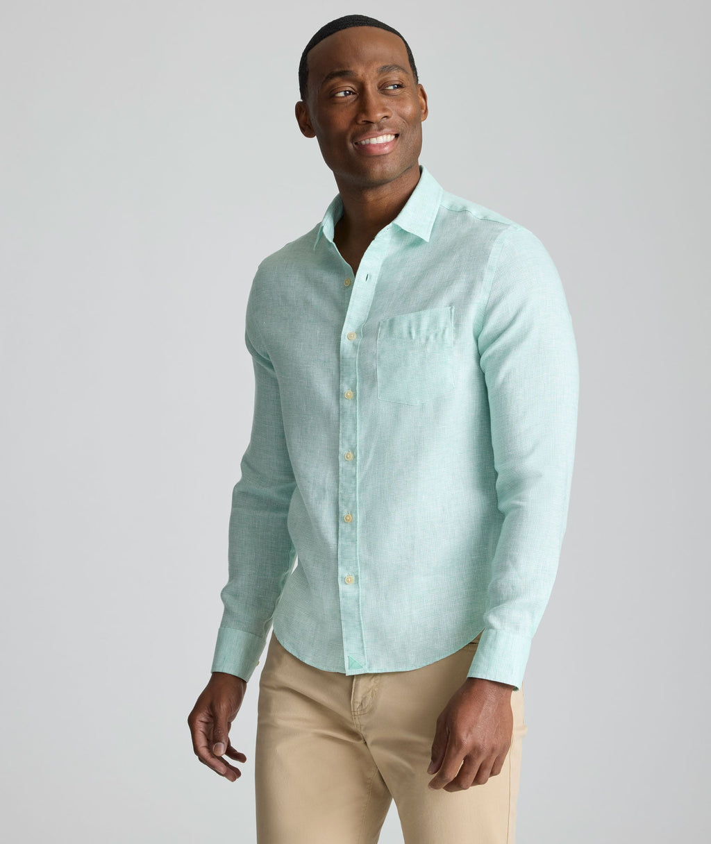 Chemise en lin infroissable