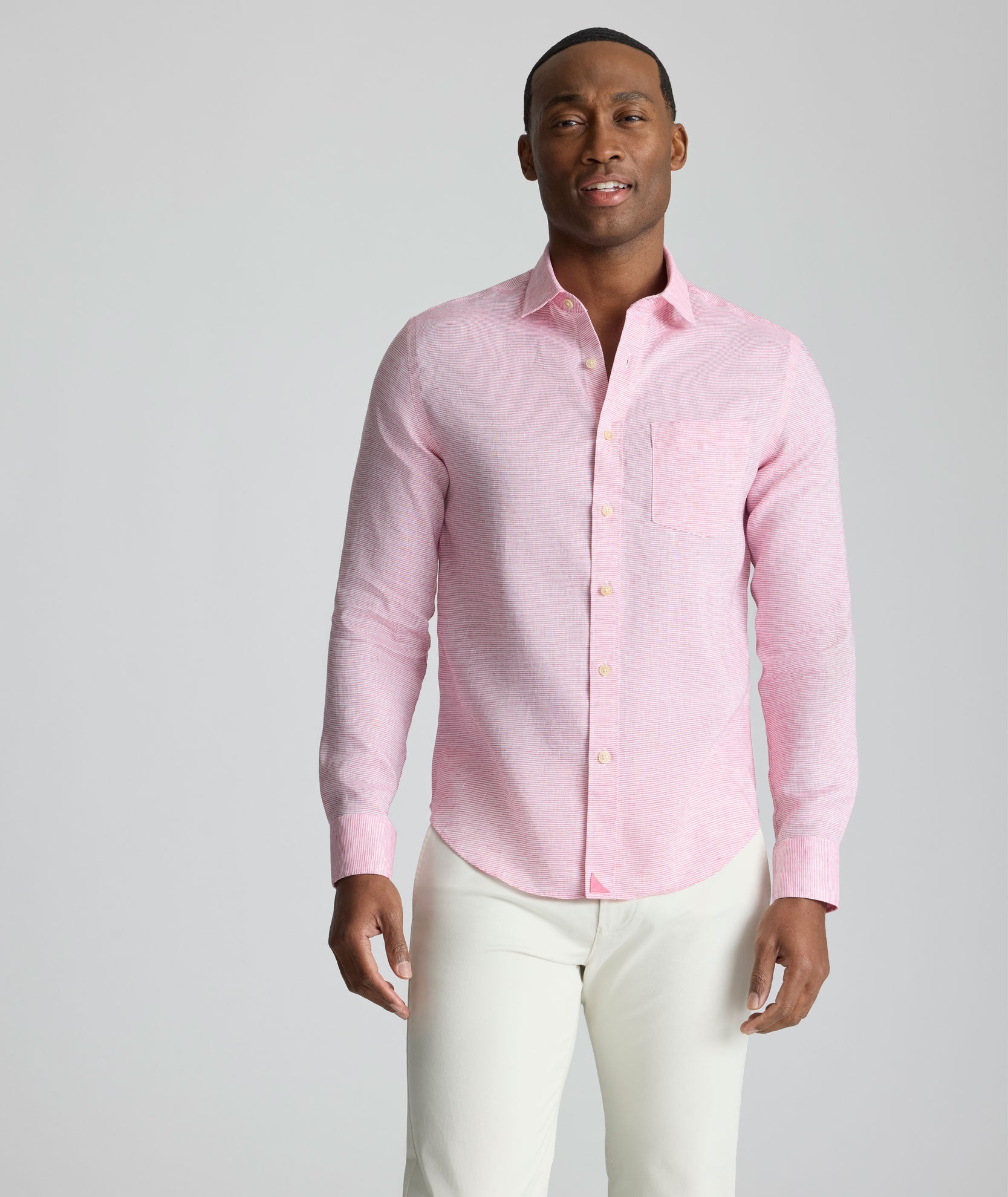 Chemise en lin infroissable