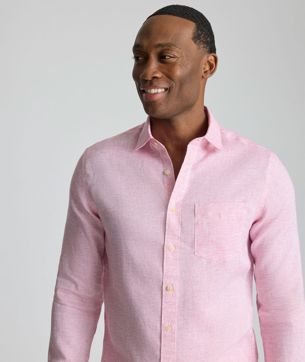 Chemise en lin infroissable