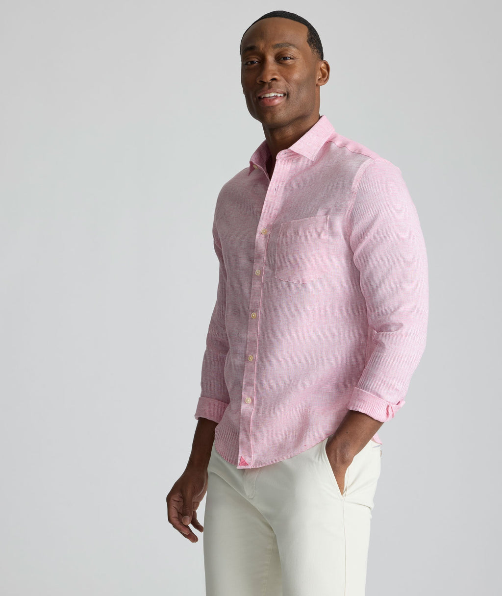 Chemise en lin infroissable
